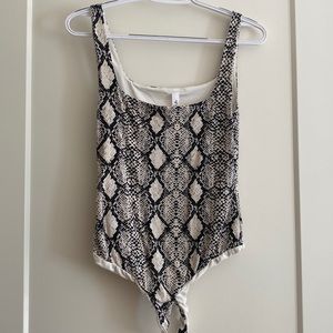 Snakeskin print bodysuit